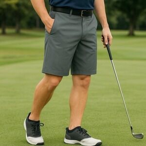 Zella Athletic Torrey Golf Shorts Lightweight Stretch Performance Gray‎ 38 Nwot